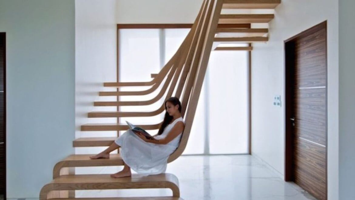 escalera de madera de diseño