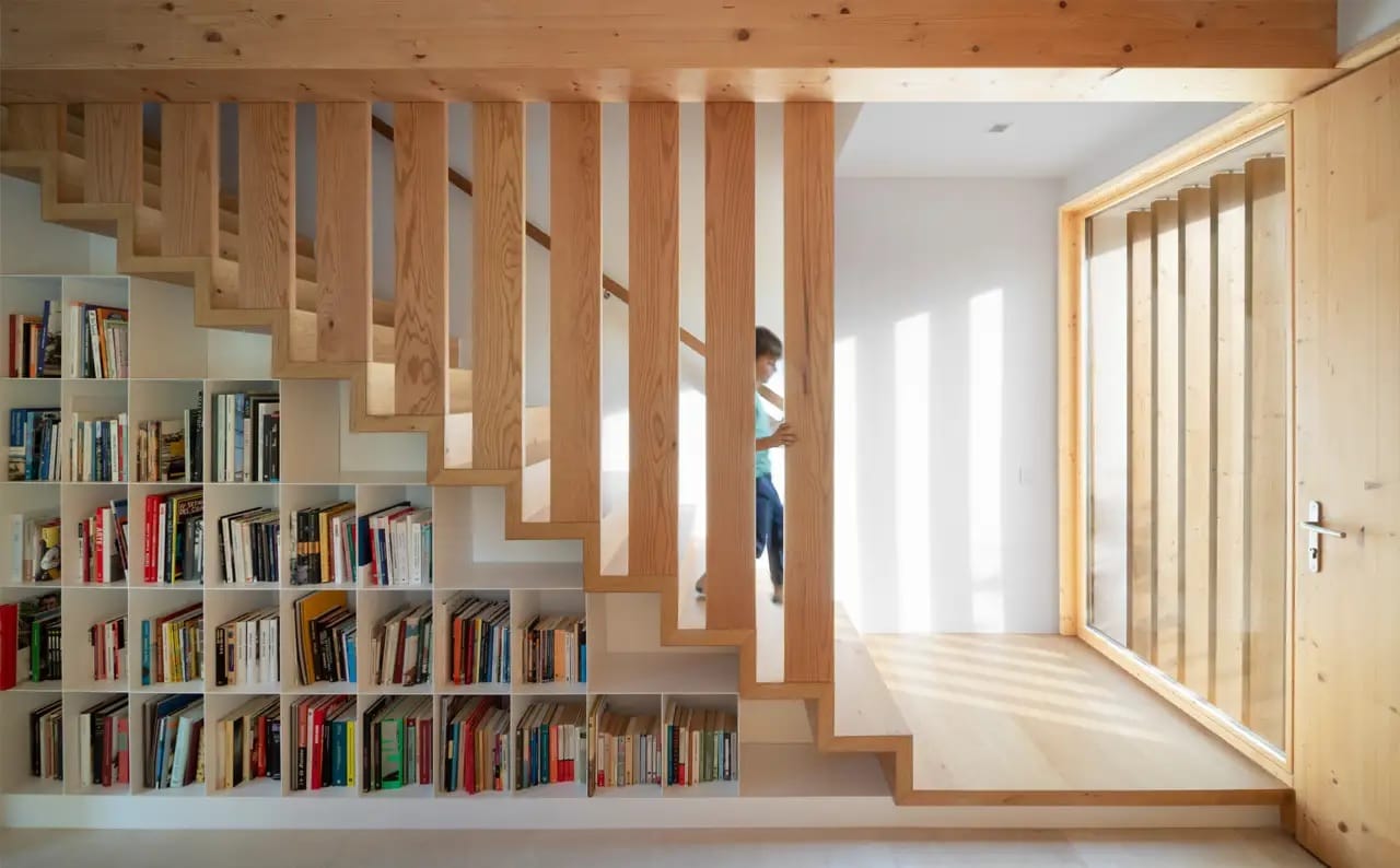 escalera de madera moderna